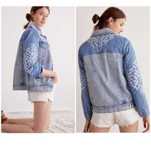 Anthropologie Avec Les Filles Patchwork Denim Jacket